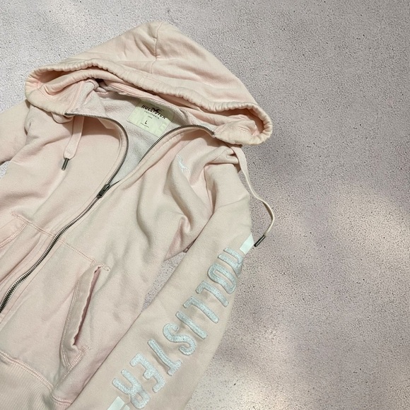Vth. Hollister Co. Baby Pink Zip Up Hoodie - Picture 3 of 4